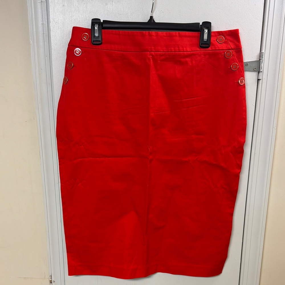 New York & Company Red Pencil Skirt Knee-Length Casual